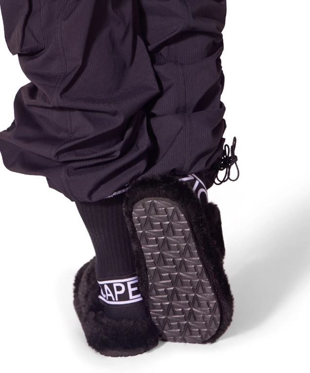 Varsity Plush Slipper, Color: Black, Size: XXS