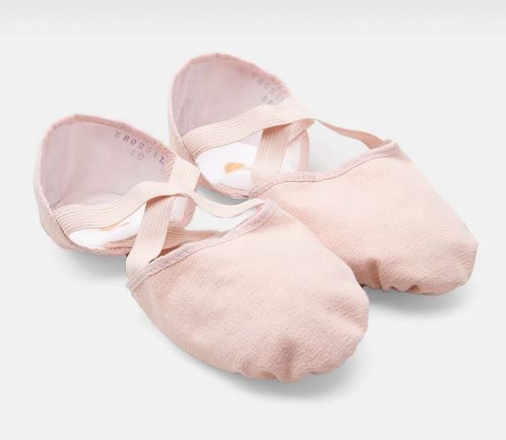 Bloch Ladies Elastosplit Canvas Ballet Shoes, Color: Pink, Size: 2, Width: C