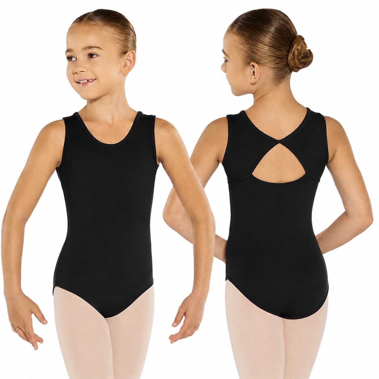 Eurotard Girls Microfiber Triangle Back Leotard, Color: Black, Size: X Small