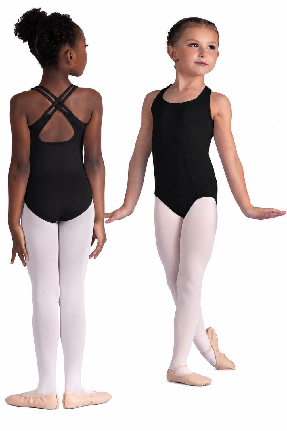 DanzNmotion Liora Cami Leotard - Child, Color: Black, Size: 4/6