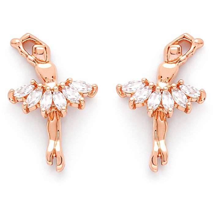 Dasha Ballerina Earrings, Color: Gold