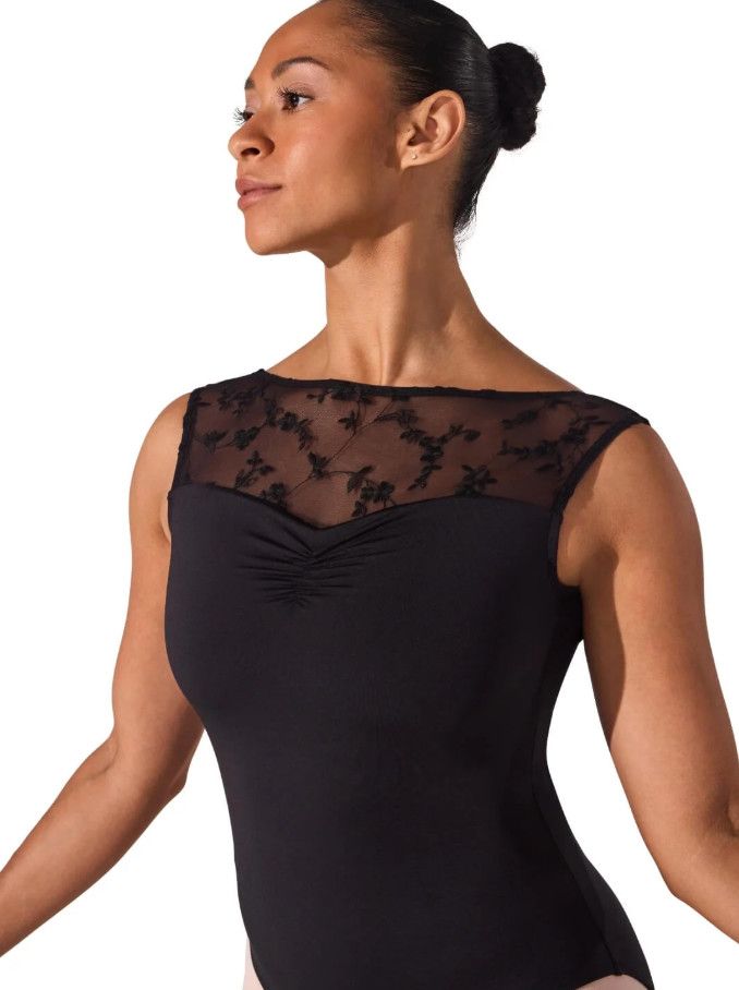 Capezio Lace Elan Lacielle Leotard, Color: Black, Size: X Small