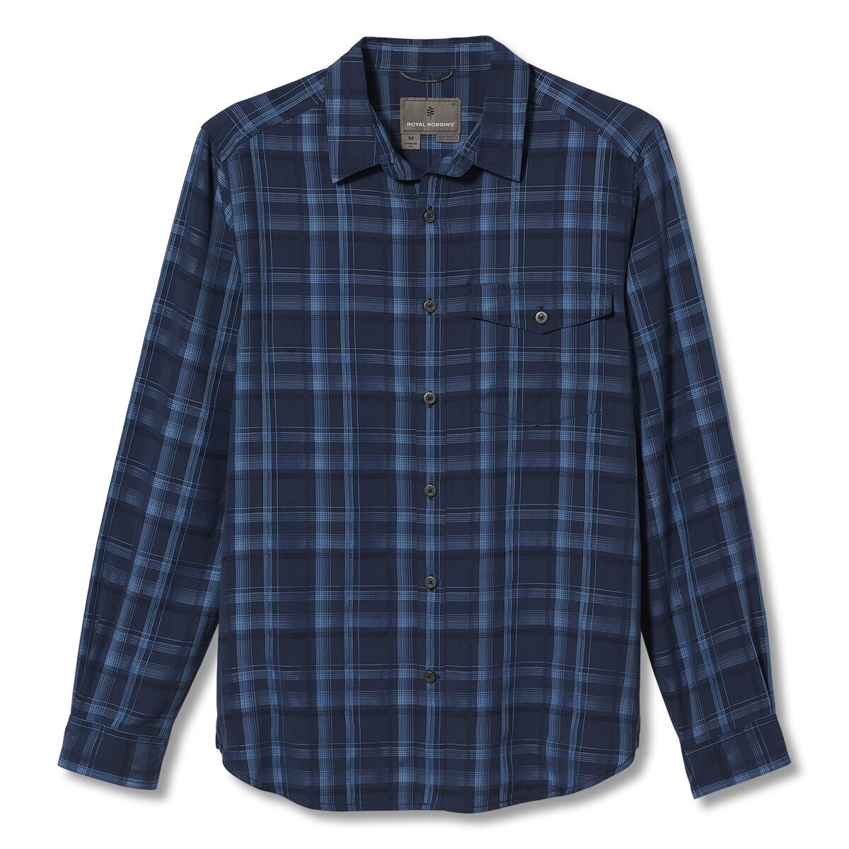Sonora Plaid Long Sleeve, Color: Navy, Size: M