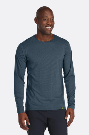 Men Syncrino Base Layer LS Tee , Color: Orion Blue, Size: M