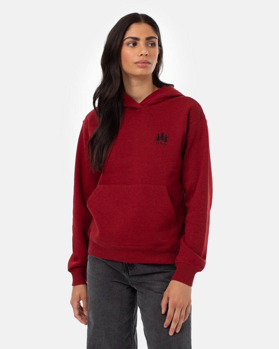 Women TreeFleece Golden Spruce Hoodie, Color: Red Current, Size: M