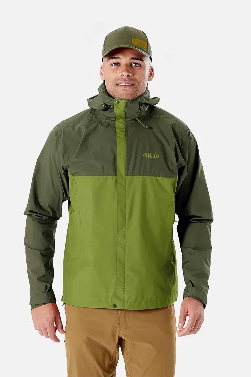 Men&#39;s Downpour Eco Jacket, Color: Army/Aspen Green, Size: S
