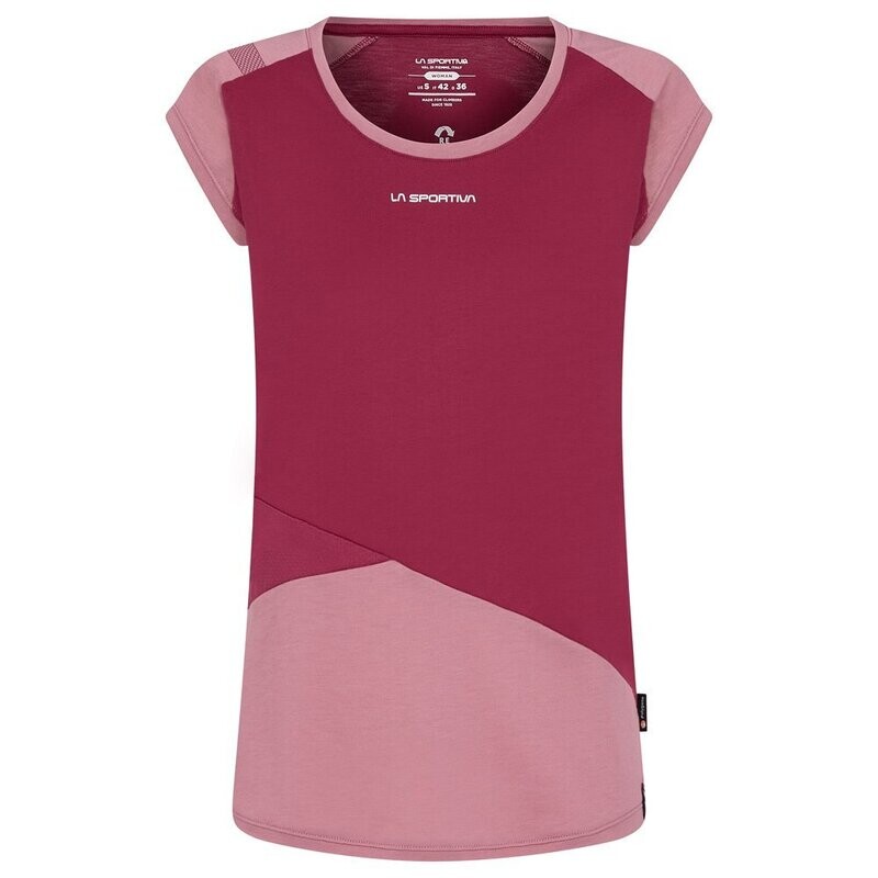 Women Hold t-Shirt, Color: Red Plum/Blush, Size: XS