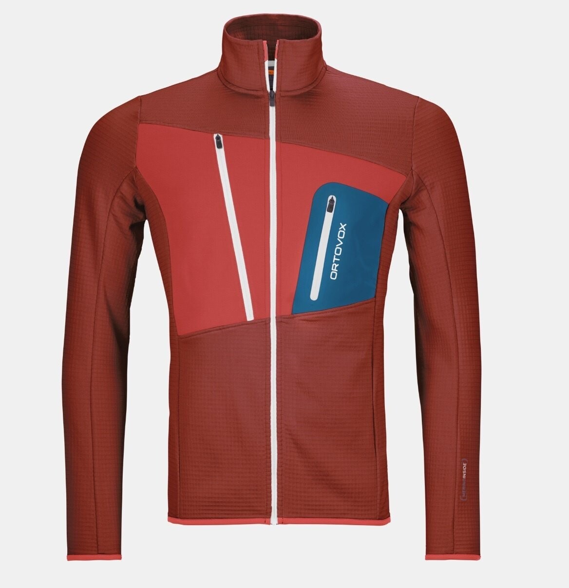 Men Fleece Grid Jacket Men Fleece Grid Jacket, Color: Clay Orange, Size: XL