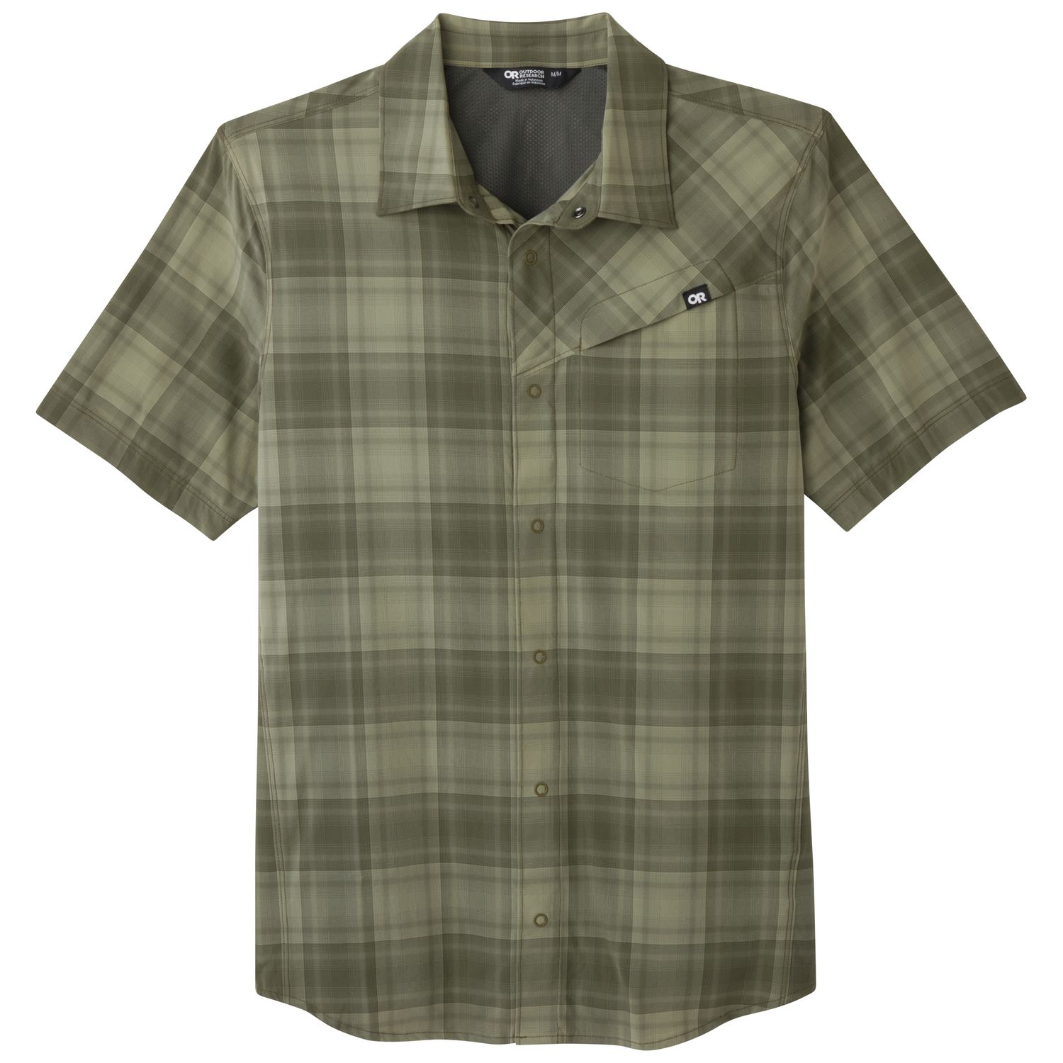 Men Astroman S/S Sun Shirt, Color: Fatigue Plaid, Size: L