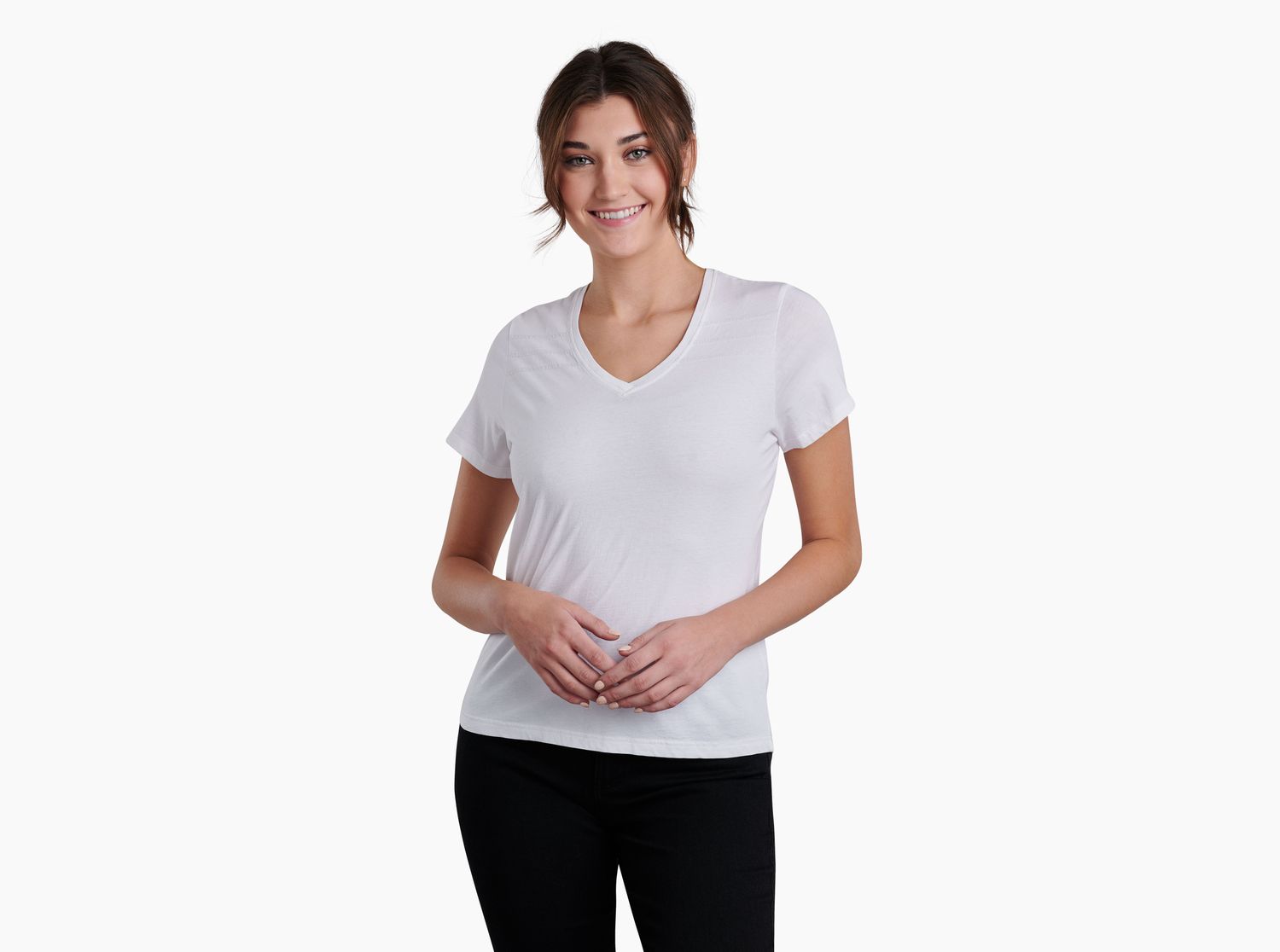 Arabella V Neck, Color: White, Size: XS