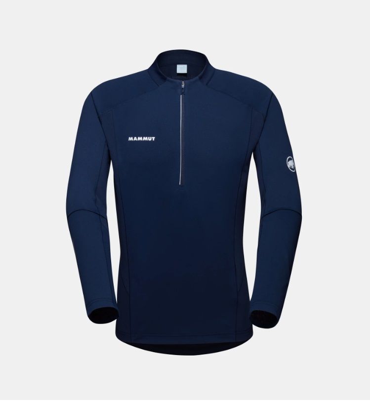 Men Aenergy FL Half Zip Longsleeve, Color: Marine, Size: S