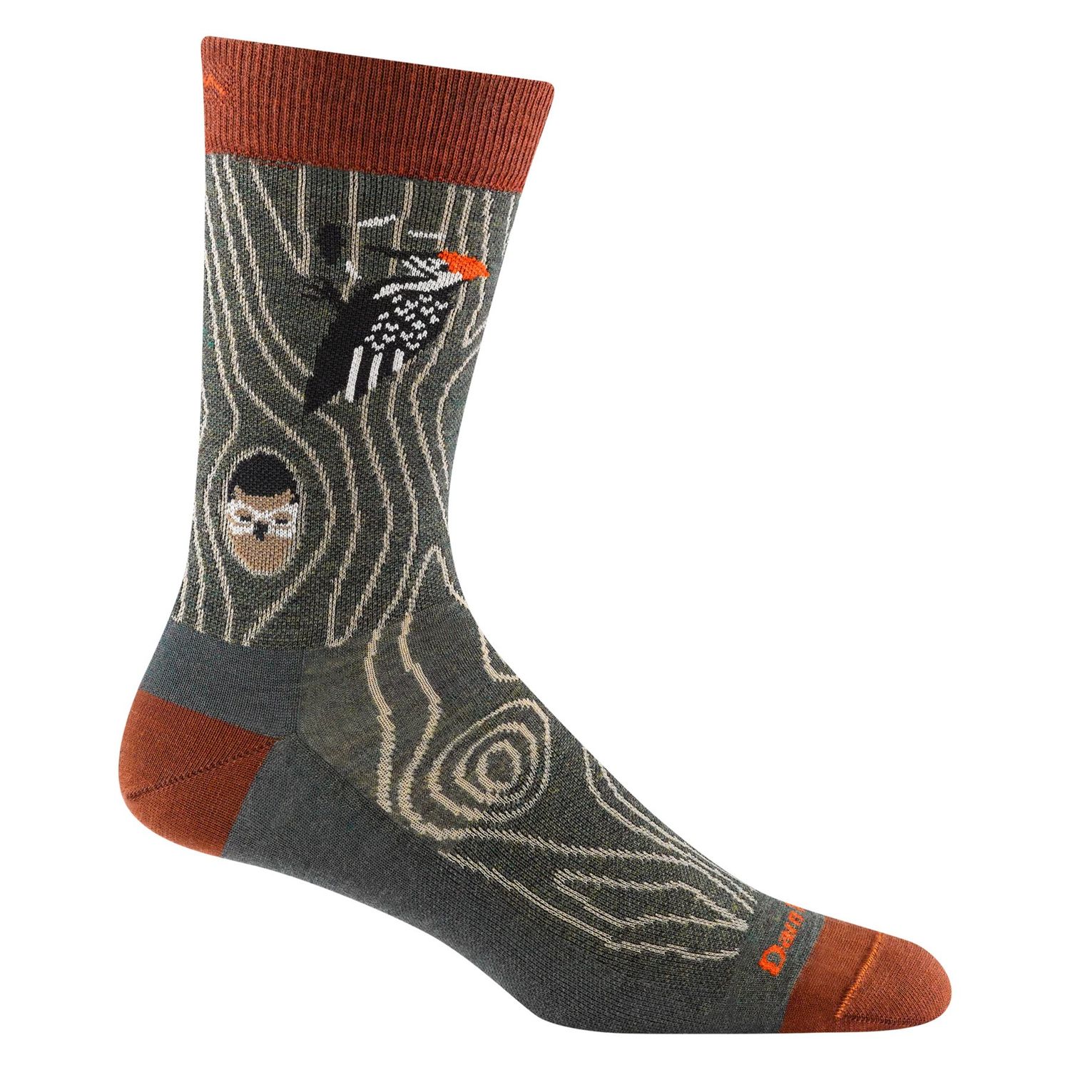 Men&#39;s Woody Crew Lightweight Lifestyle Sock, Color: Forest, Size: M