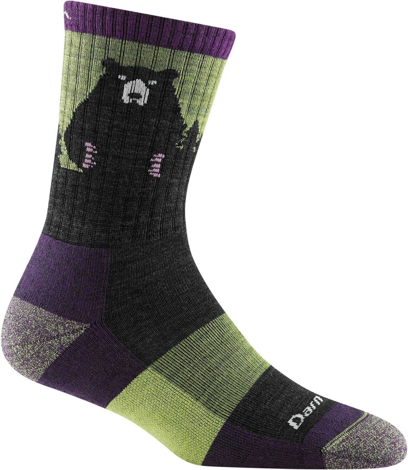 Women Bear Town Mid Crew Light Cushion, Color: Lime, Size: S