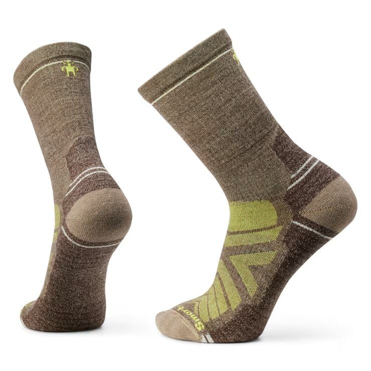 Men&#39;s Hike Light Cushion Crew Socks, Color: Olive/Fossil, Size: M