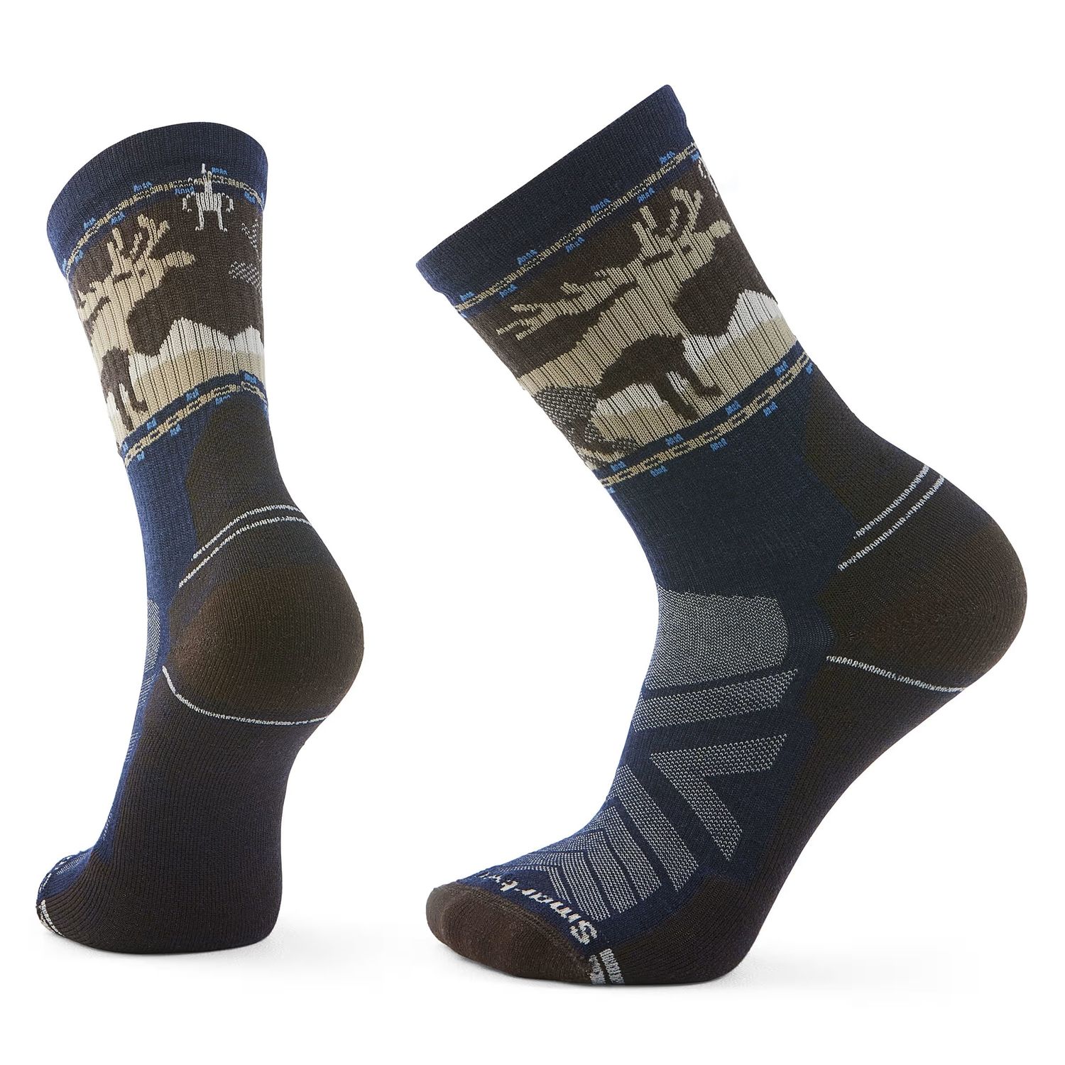 Hike Mountain Moose Crew Socks, Color: Deep Navy, Size: S
