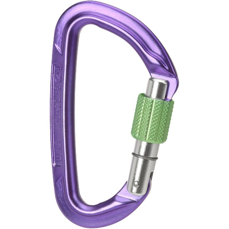 Session Screw Gate Locking Carabiner, Color: Purple/Green