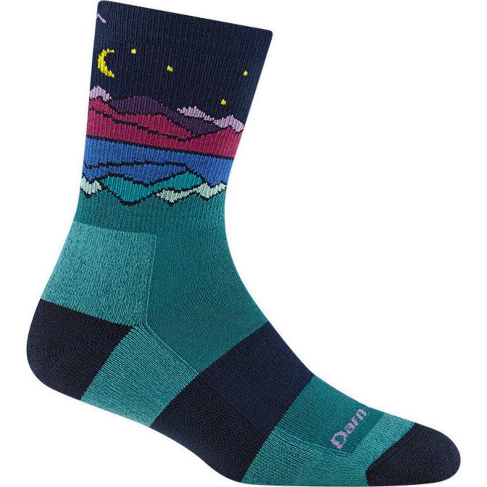 Women&#39;s Mirror Lake Micro Crew Midweight Hiking Socks, Color: Teal, Size: M