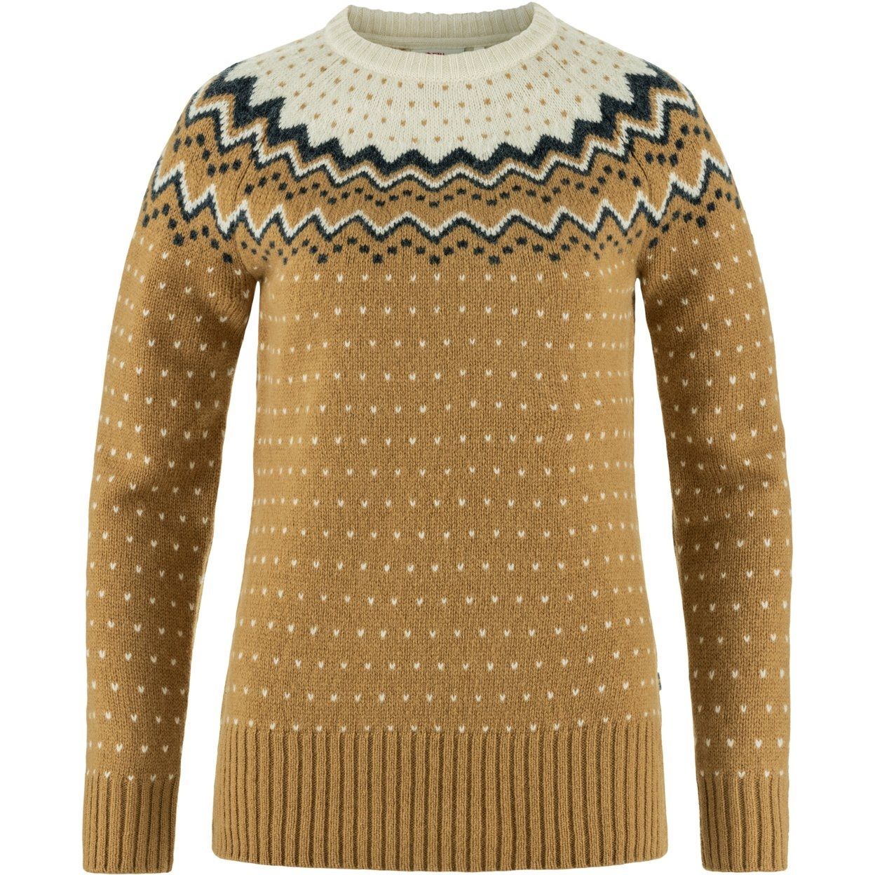 Women Övik Knit Sweater, Color: Buckwheat Brown-Chalk White, Size: M