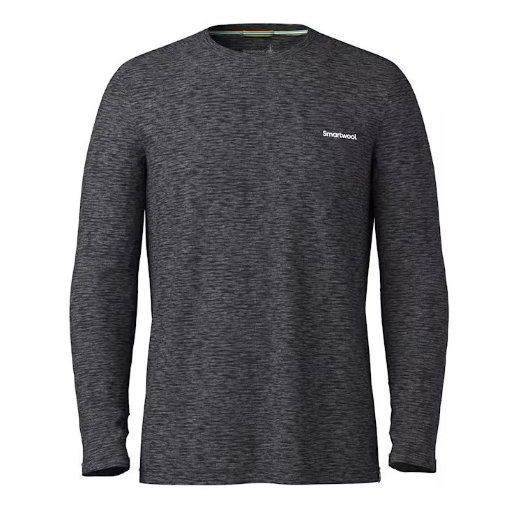 Men&#39;s Merino Hemp Blend Long Sleeve Crew, Color: Black Heather, Size: S