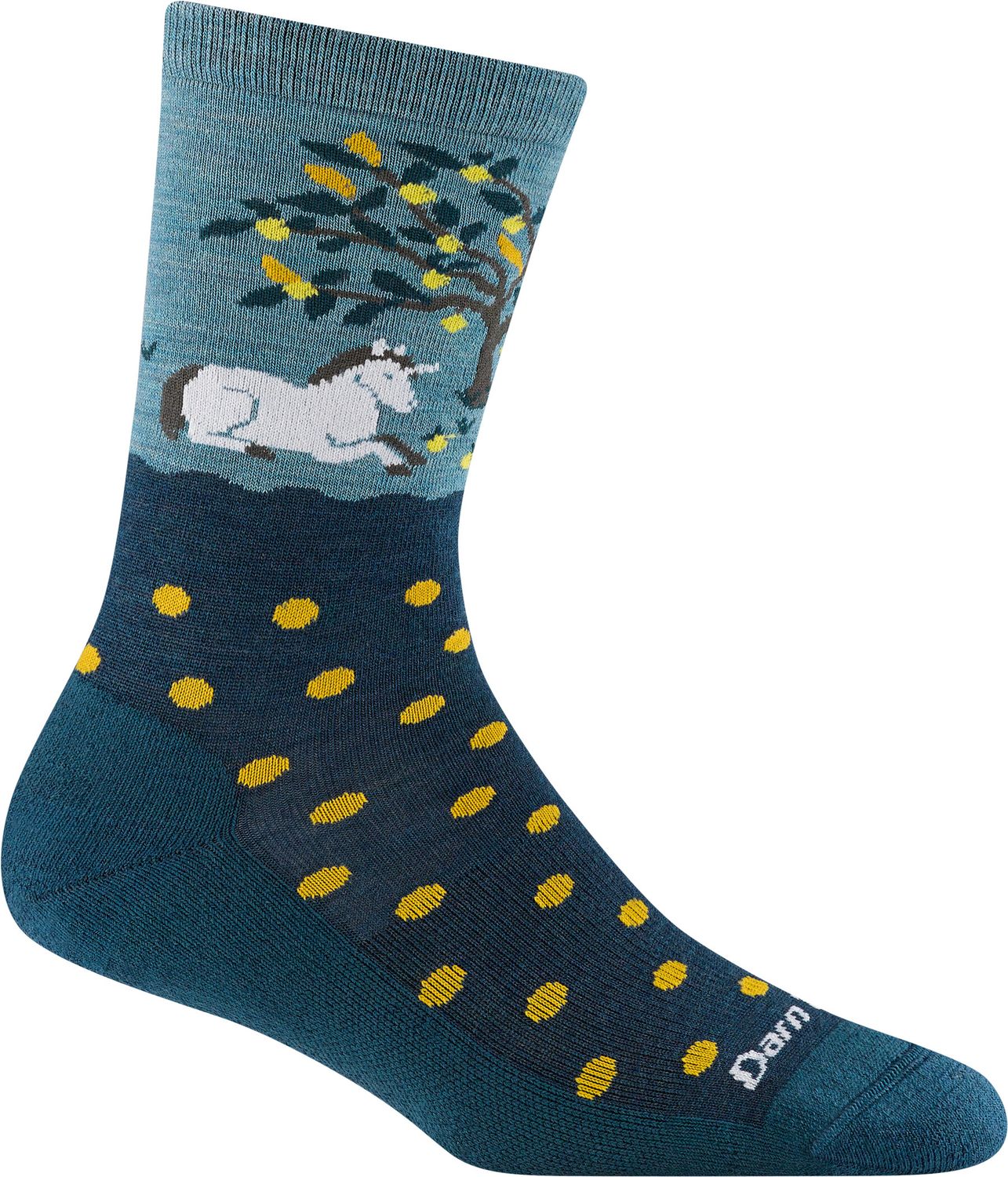 Women's Wild Life Crew Lightweight Lifestyle Socks, Color: Dark Teal, Size: S
