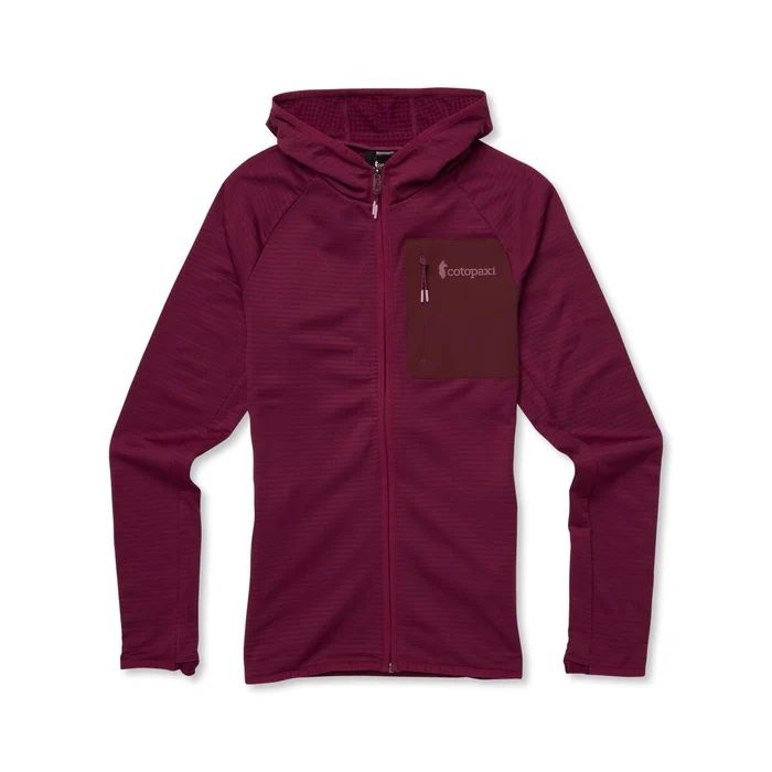 Women Otero Fleece Full-Zip Hooded Jacket, Color: Jam, Size: S