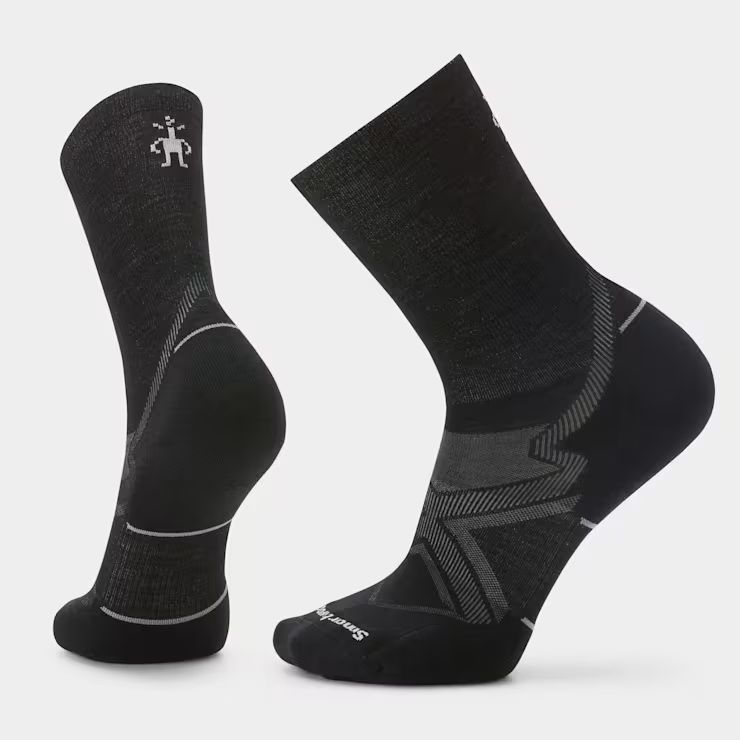 Run Cold Weather Targeted Cushion Crew Socks, Color: Black, Size: M