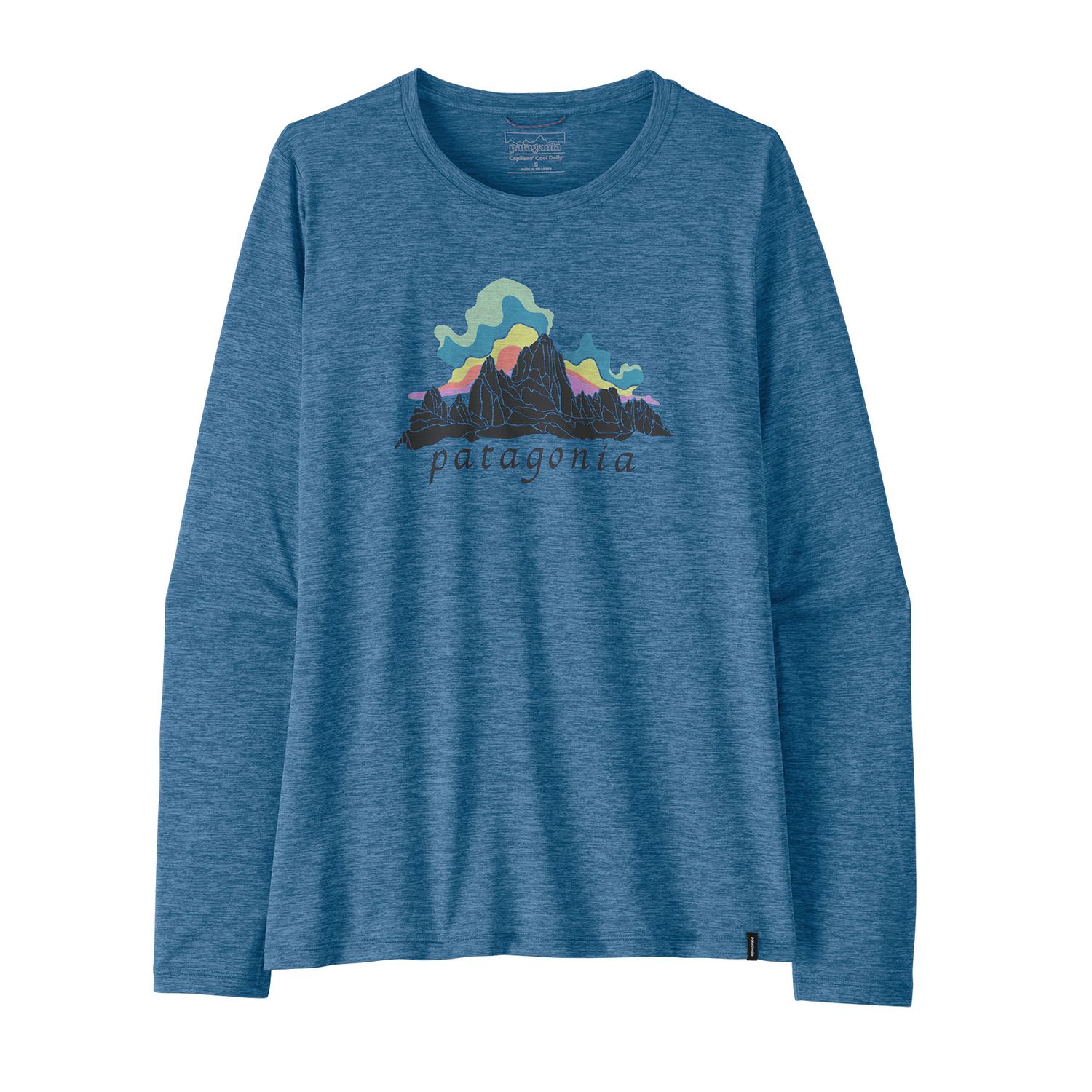 W's Long-Sleeved Capilene Cool Daily Shirt -Fitz Roy Nimbus, Color: Light Aquatic Blue X-Dye, Size: XS