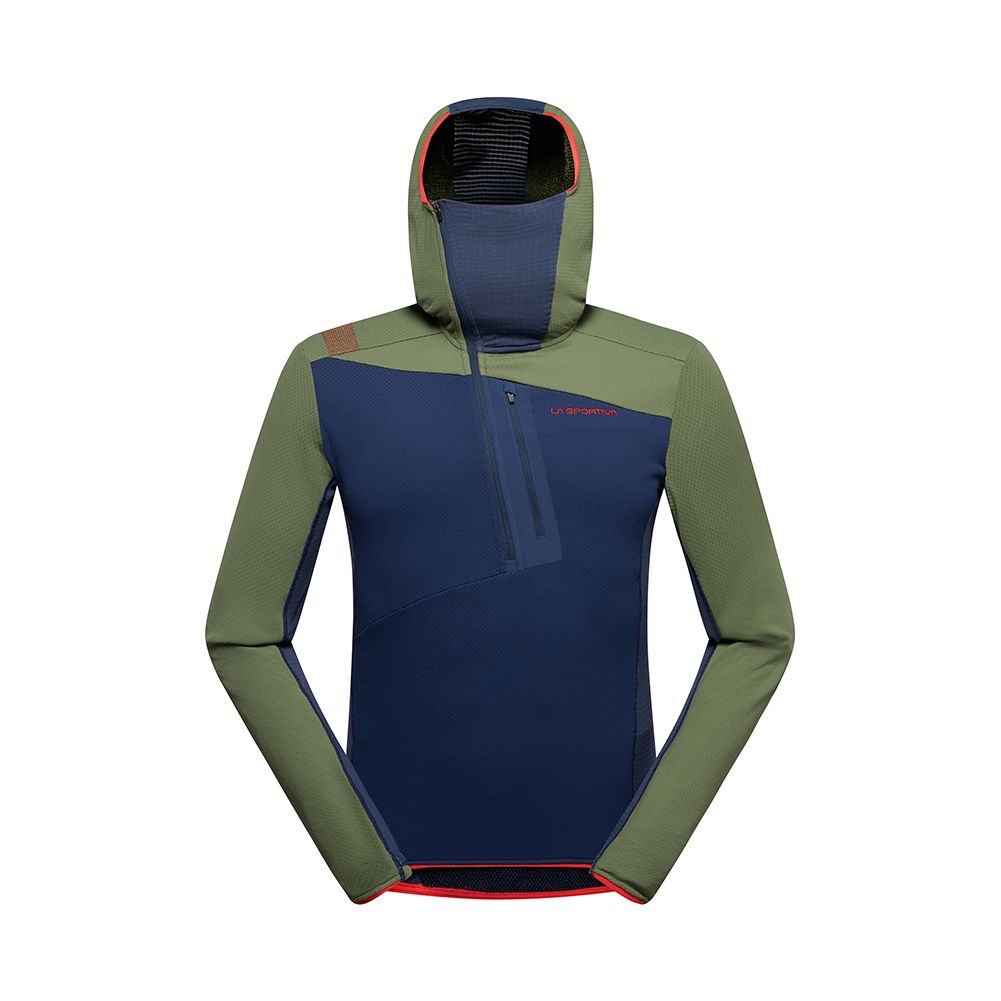 Big Wall Pullover Hoody, Color: Night Sky/Cypress, Size: S