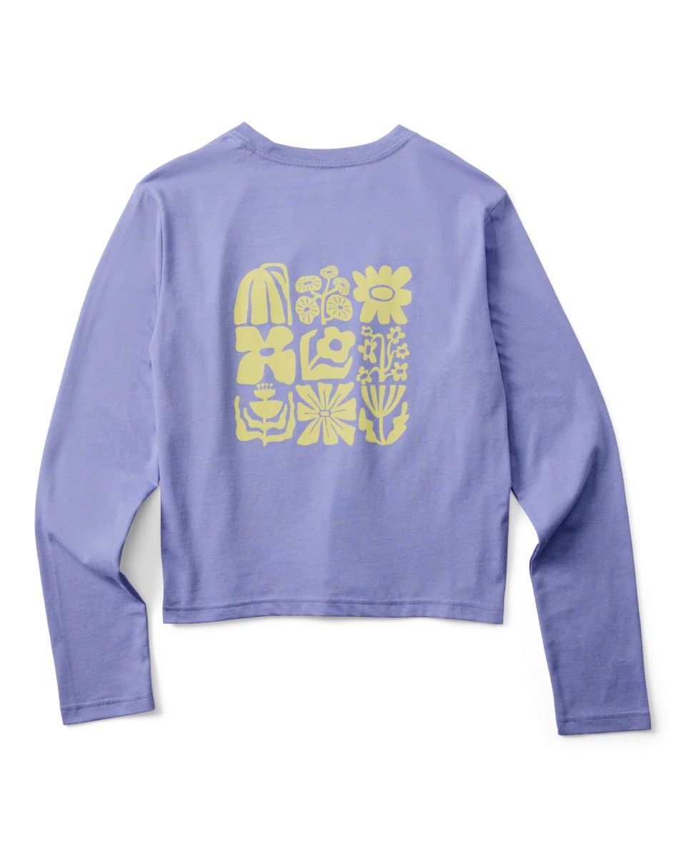 W Flower Patch Long-Sleeve T-Shirt, Color: Aster, Size: S