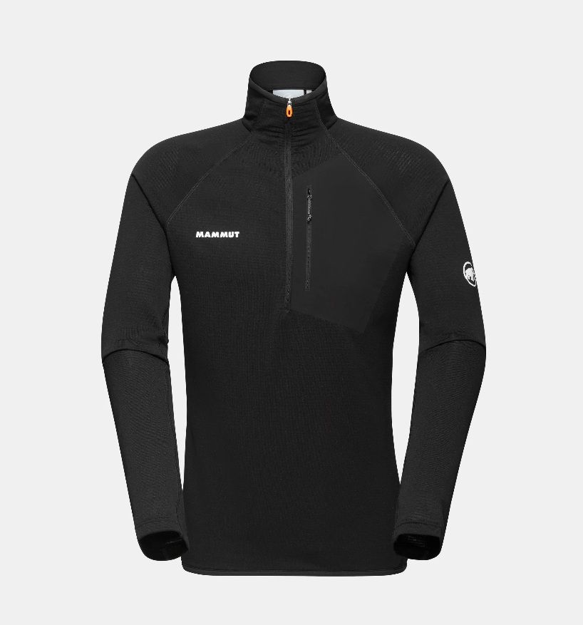 Men Aenergy Light ML Half Zip Pull, Color: Black, Size: S