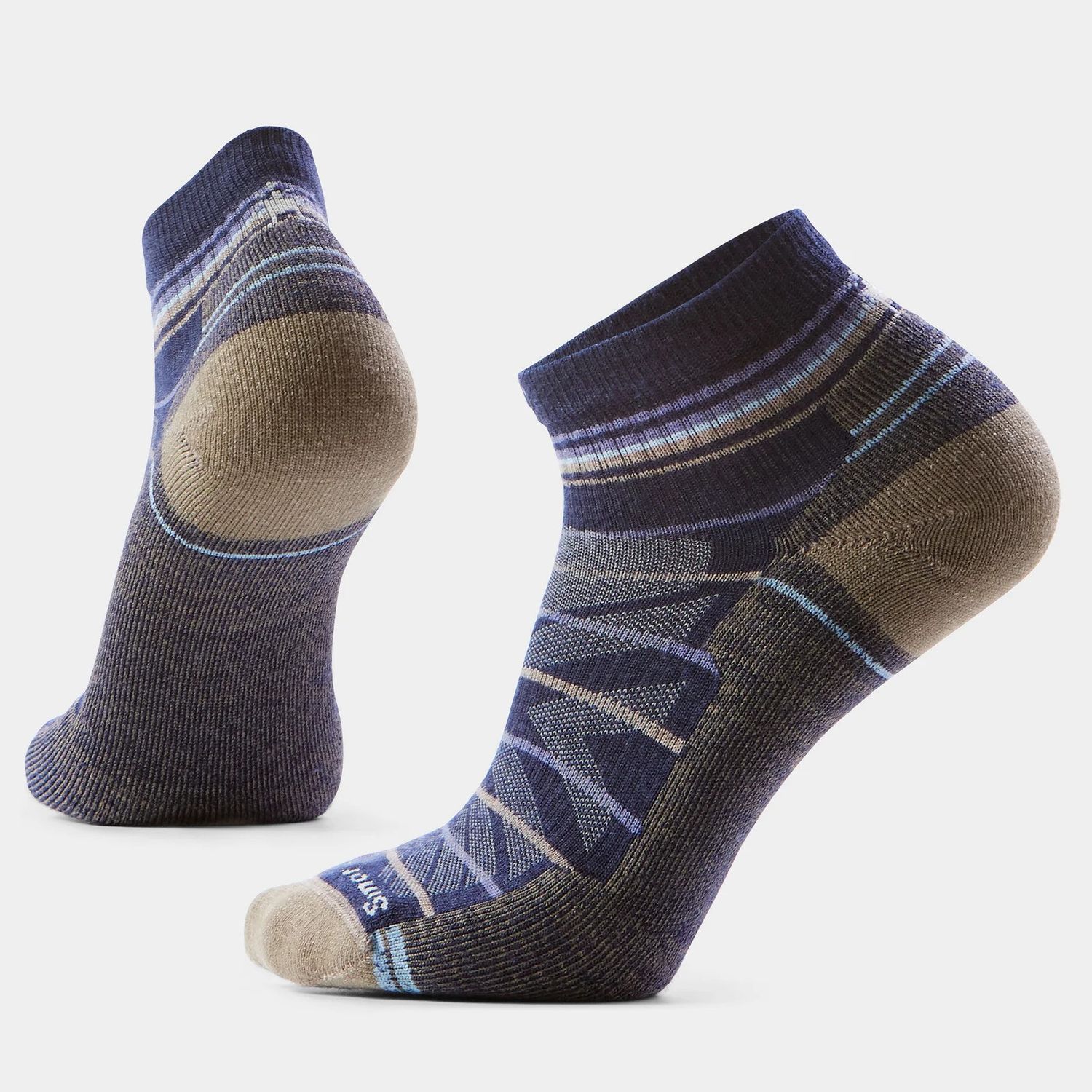 Hike Light Cushion Pattern Ankle Socks, Color: Nightfall Blue, Size: M