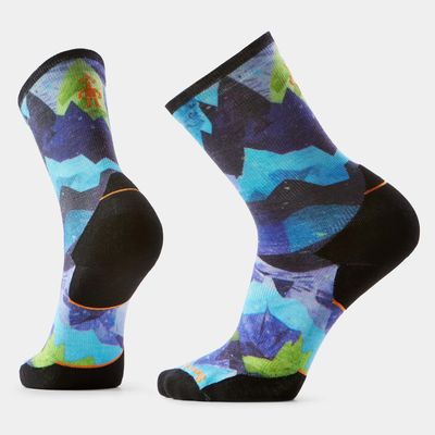 Trail Run Targeted Cushion Summit Sector Print Crew Socks