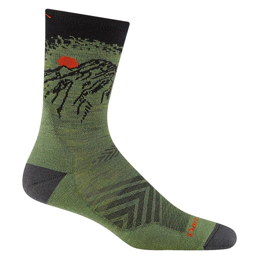 M Vert Micro Crew Ultra-Lightweight Running Socks, Color: Lichen, Size: L