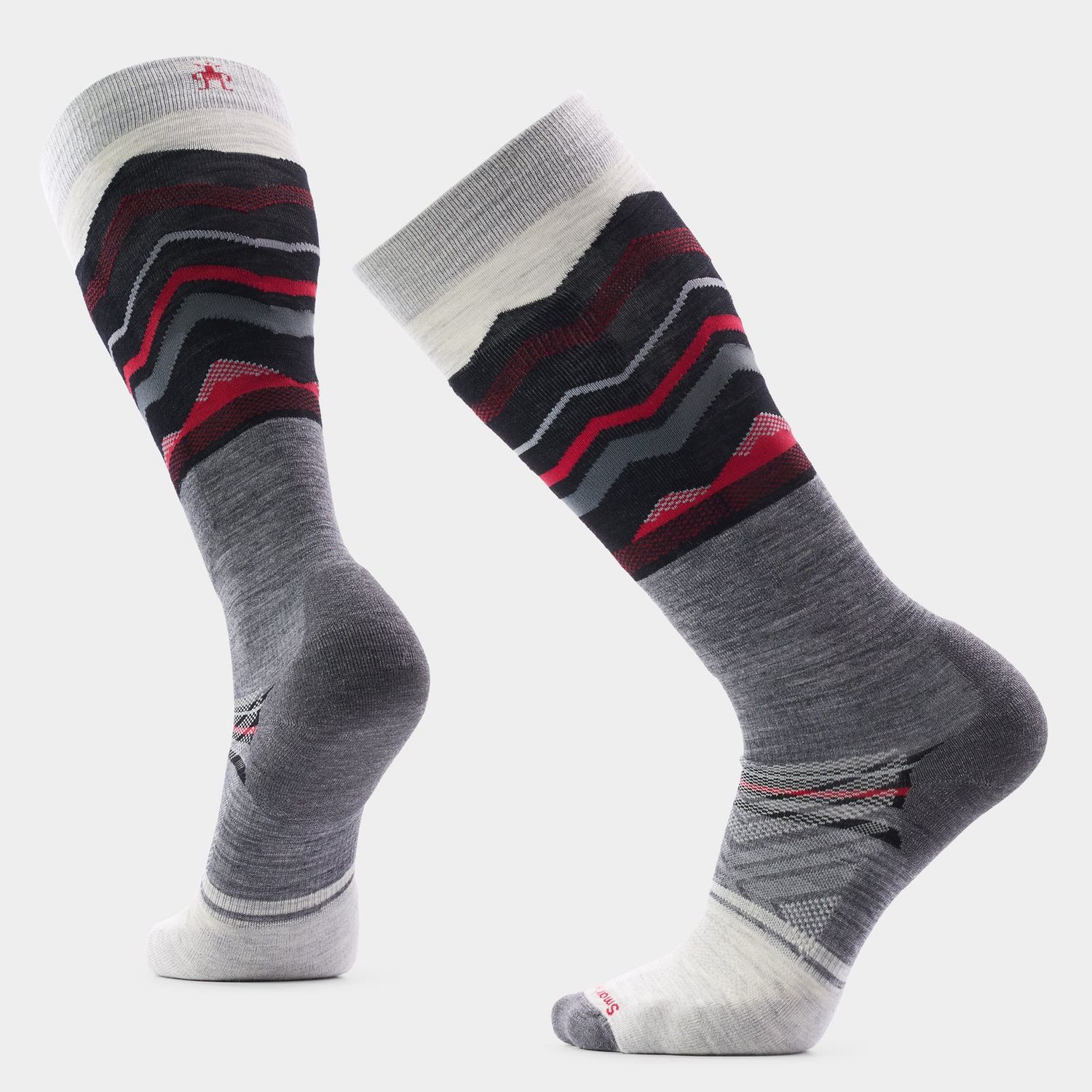Ski Targeted Cushion Expanding Horizons OTC Socks, Color: Medium Grey, Size: M