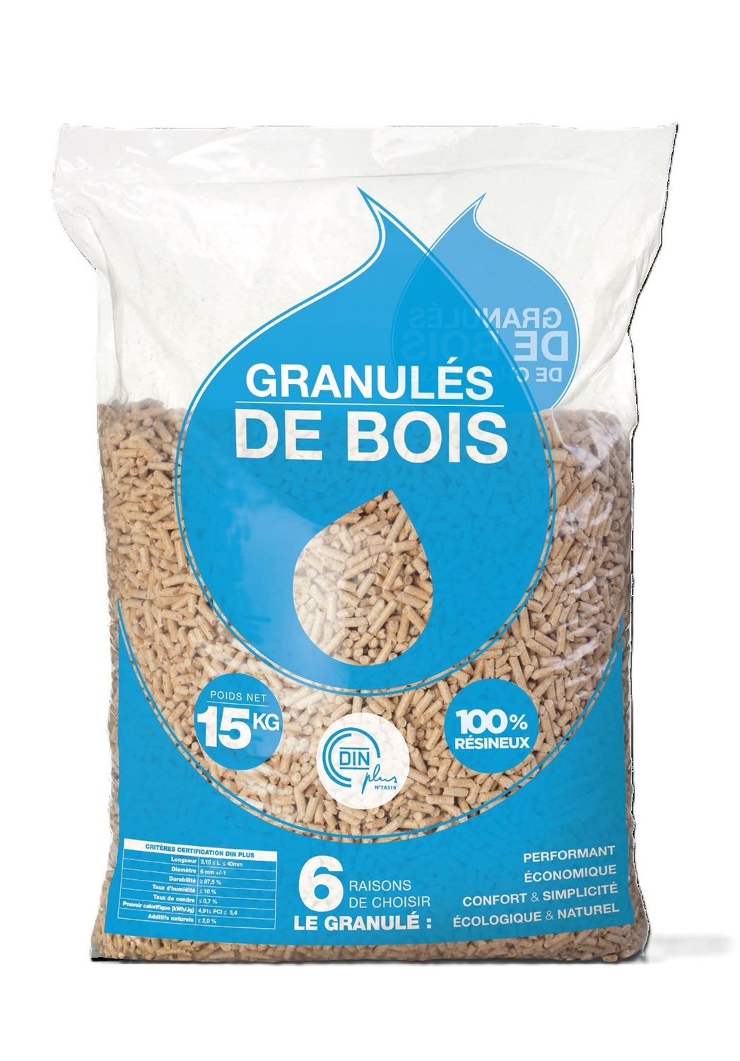 Granulés de bois ECOPELLET (soit 5.25€ le sac)