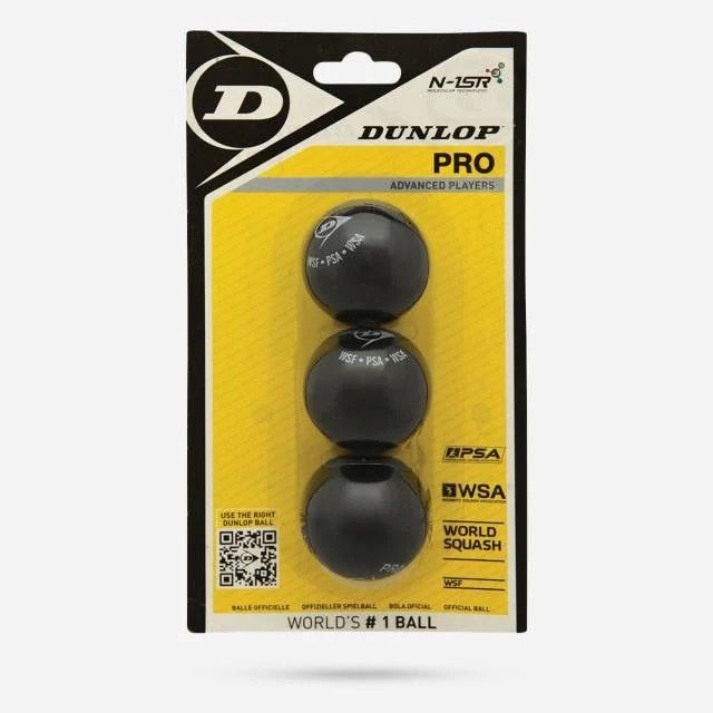 Dunlop Pro Squashballen 2 gele stippen
