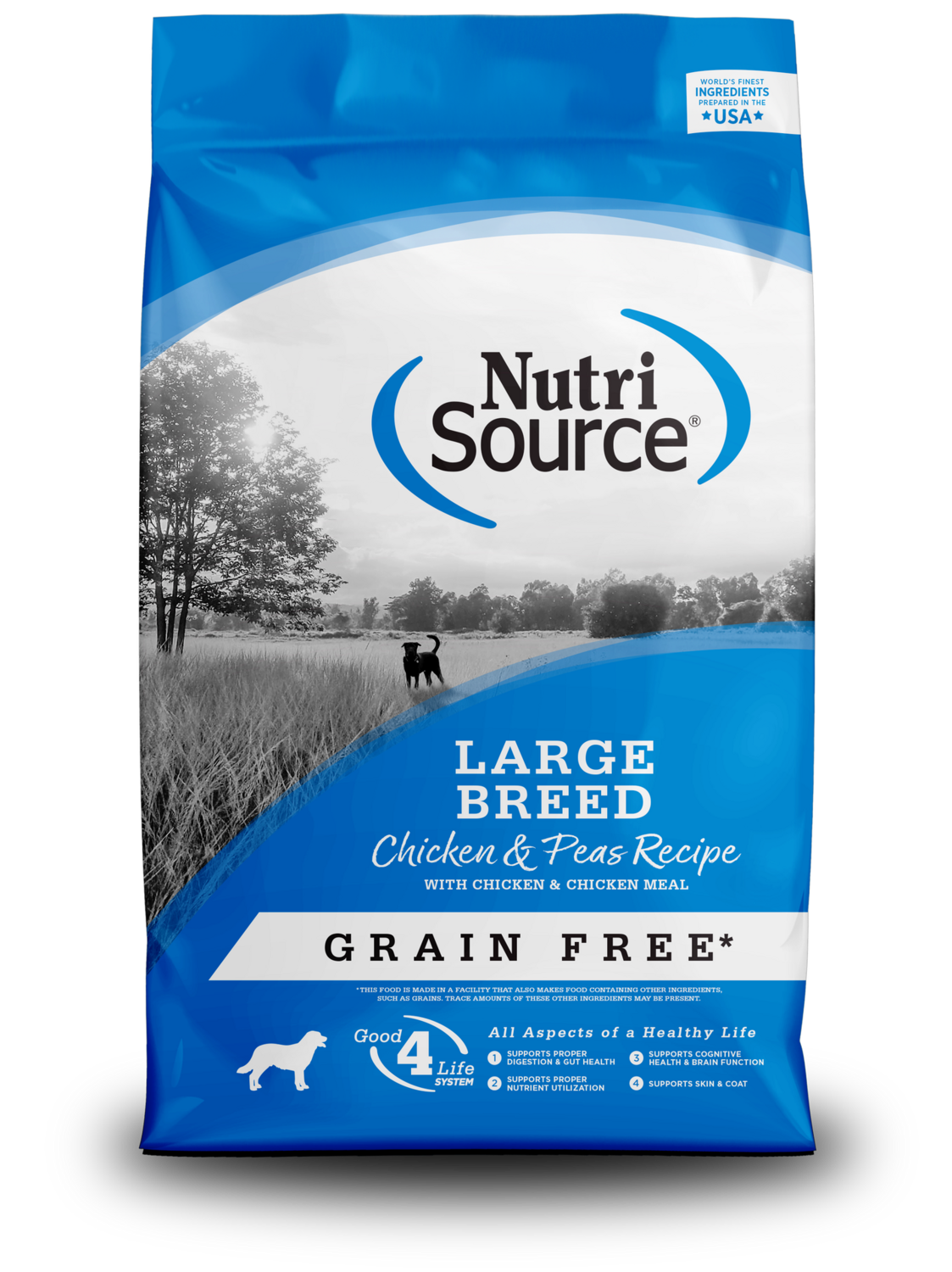 NutriSource Large Breed Chicken and Pea Grain Free Dry Dog Food, Size: 26LB