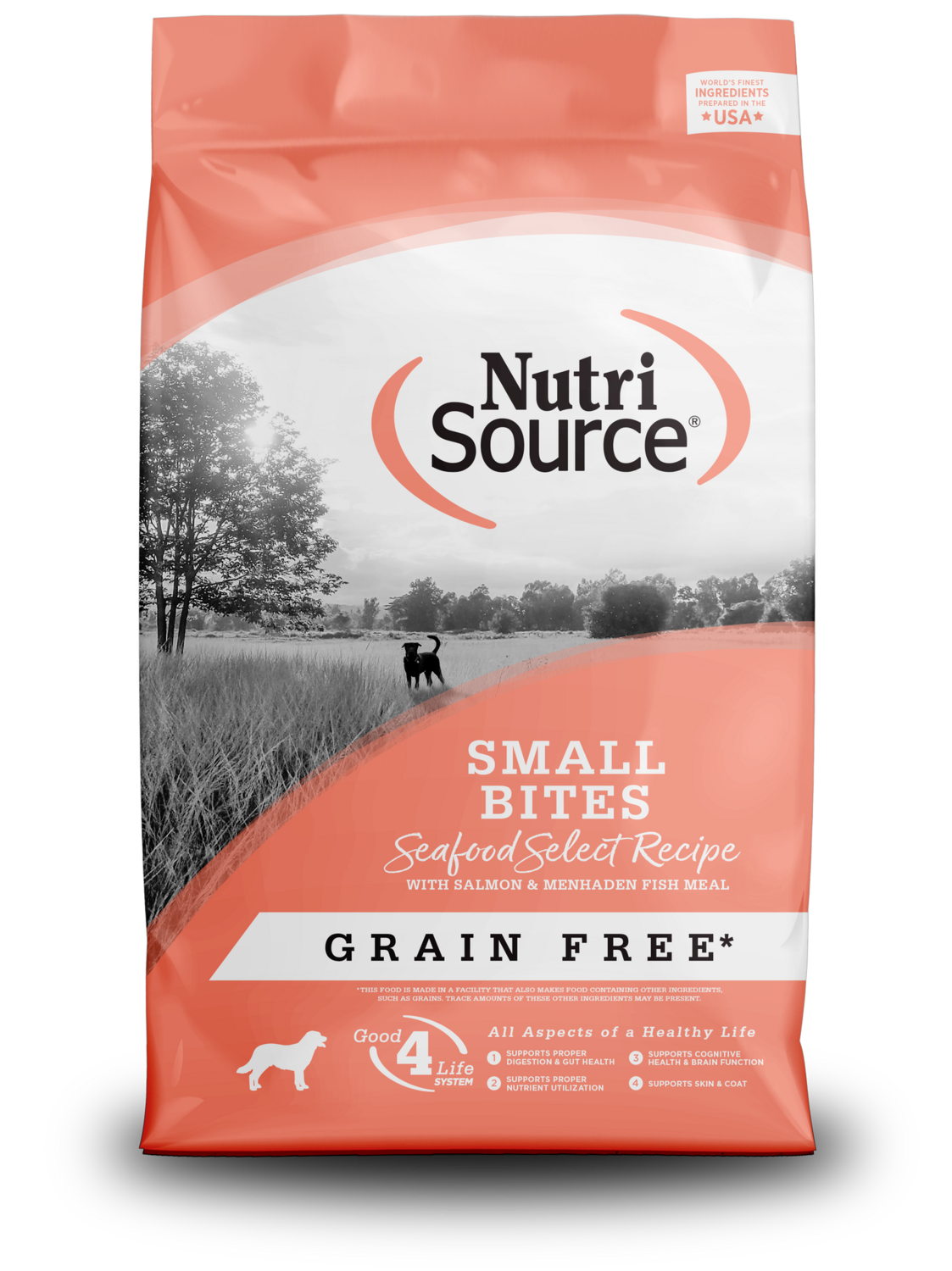 NutriSource Small Bites Seafood Select Grain Free Dry Dog Food, Size: 4LB