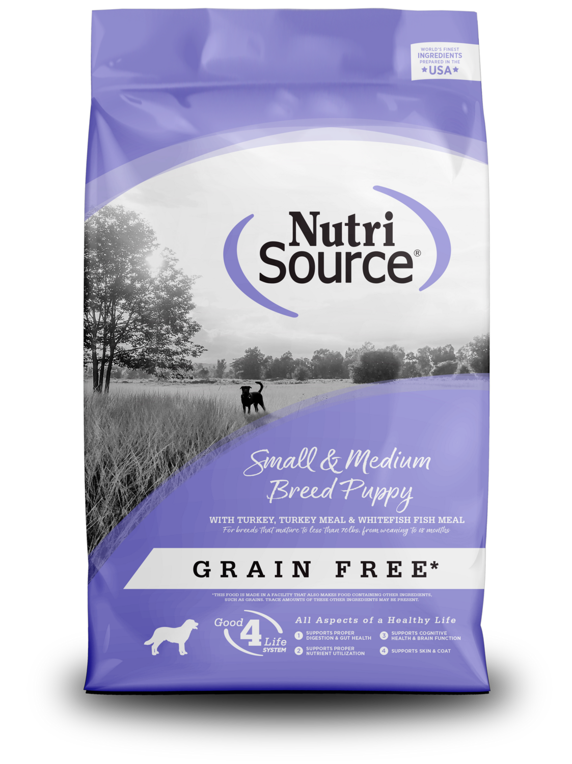 NutriSource Small and Medium Breed Grain Free Dry Puppy Food, Size: 4LB