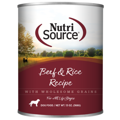 NutriSource Beef and Rice Wet Dog Food