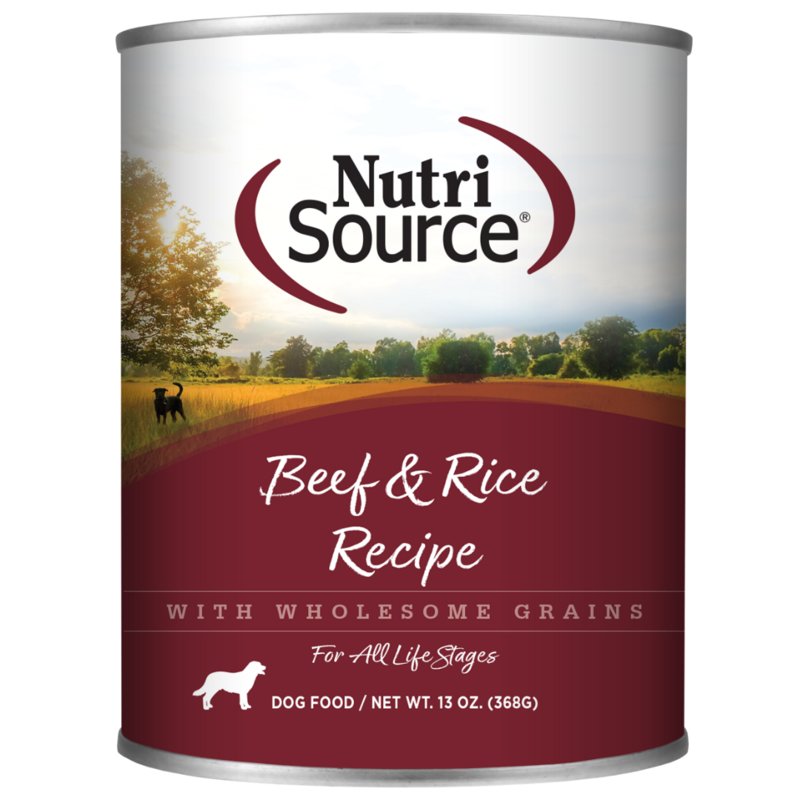 NutriSource Beef and Rice Wet Dog Food