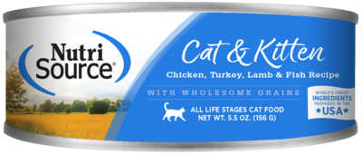 NutriSource Chicken, Turkey, Lamb, &amp; Fish Wet Cat Food