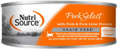 NutriSource Pork Select Grain Free Wet Cat Food