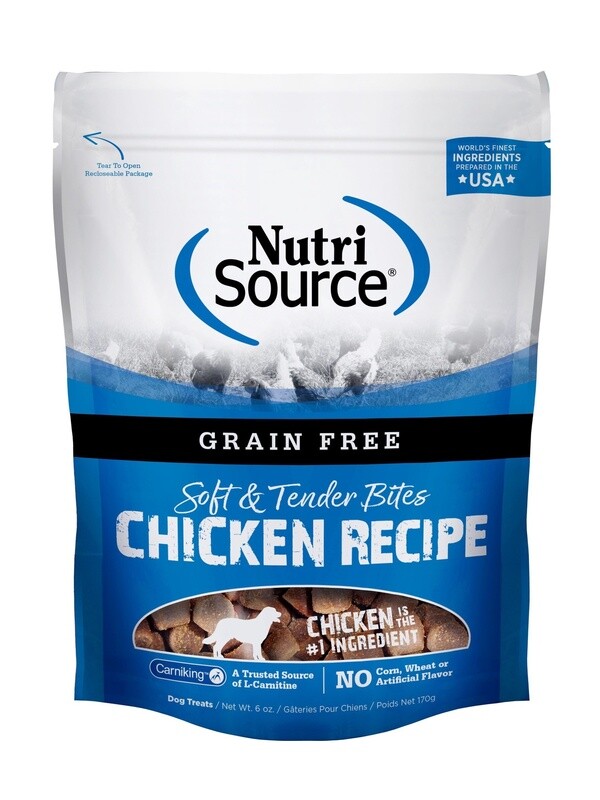 NutriSource Soft &amp; Tender Grain Free Dog Treats, Recipe: Chicken