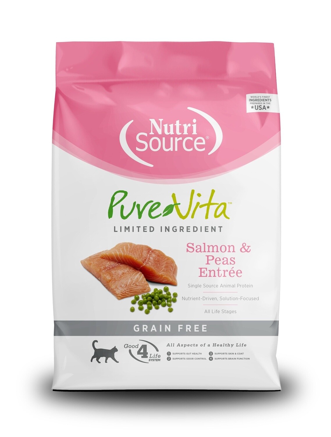 PureVita Salmon and Peas Grain Free Dry Cat Food, Size: 4LB