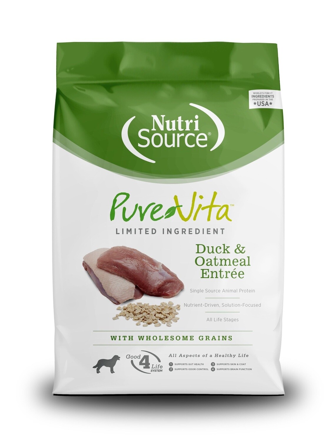 PureVita Duck and Oatmeal Dry Dog Food, Size: 4LB