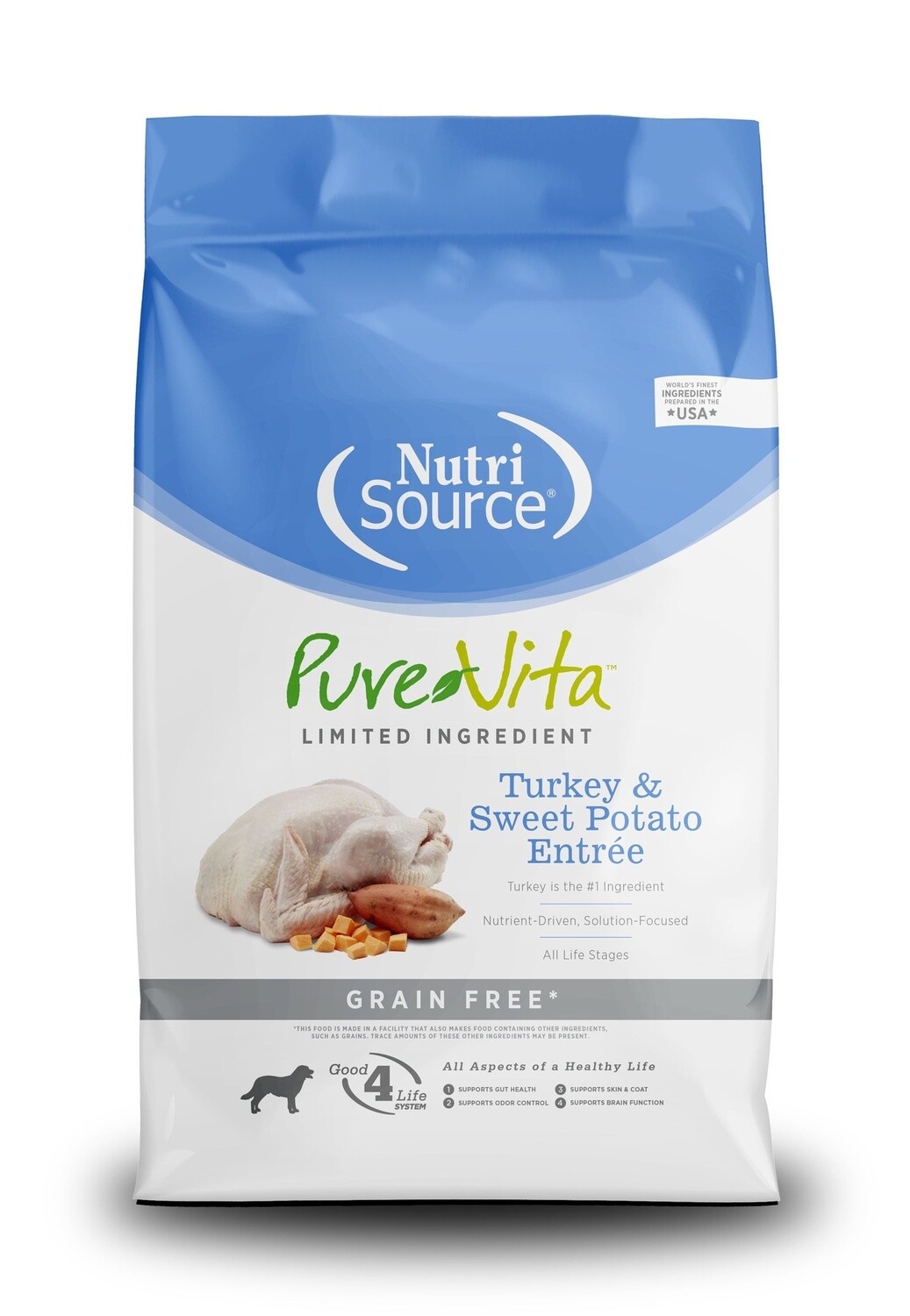 PureVita Turkey and Sweet Potato Grain Free Dry Dog Food, Size: 4LB