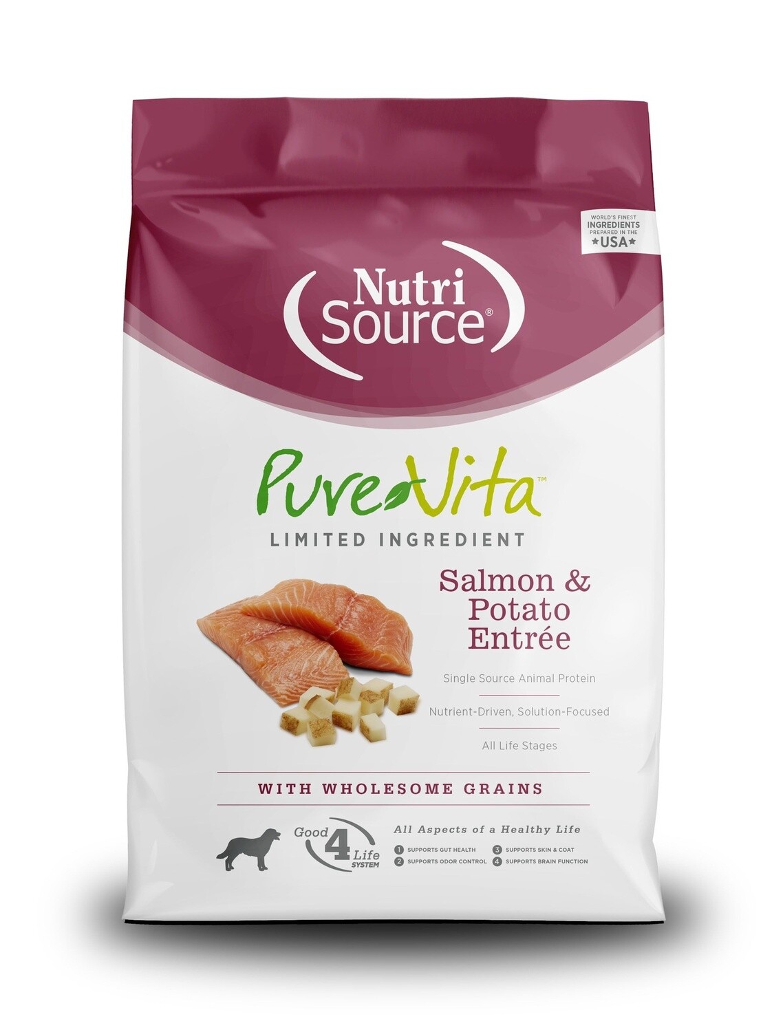 PureVita Salmon and Potato Dry Dog Food, Size: 4LB