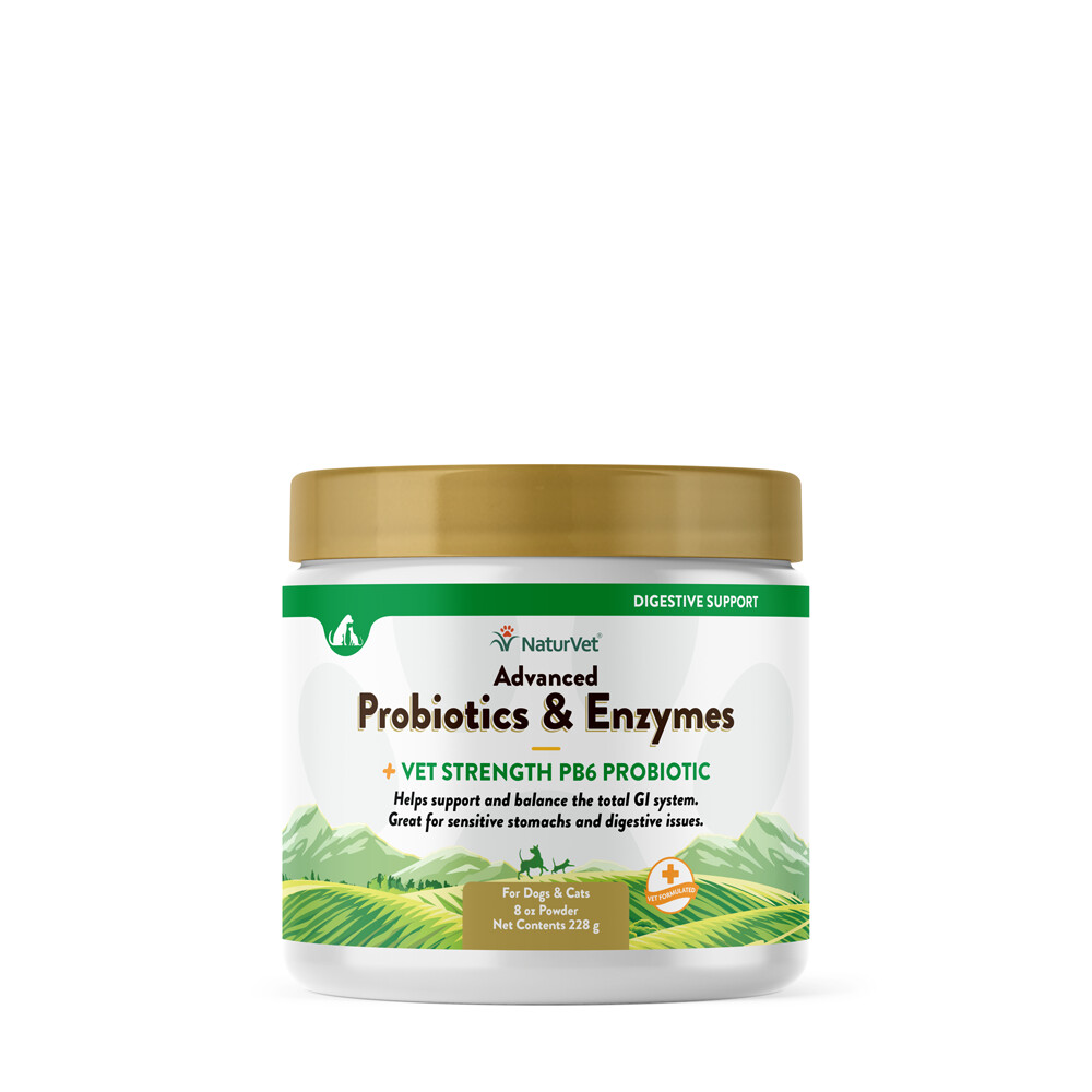 NaturVet Advanced Probiotics &amp; Enzymes for Dogs &amp; Cats, Size: 8OZ