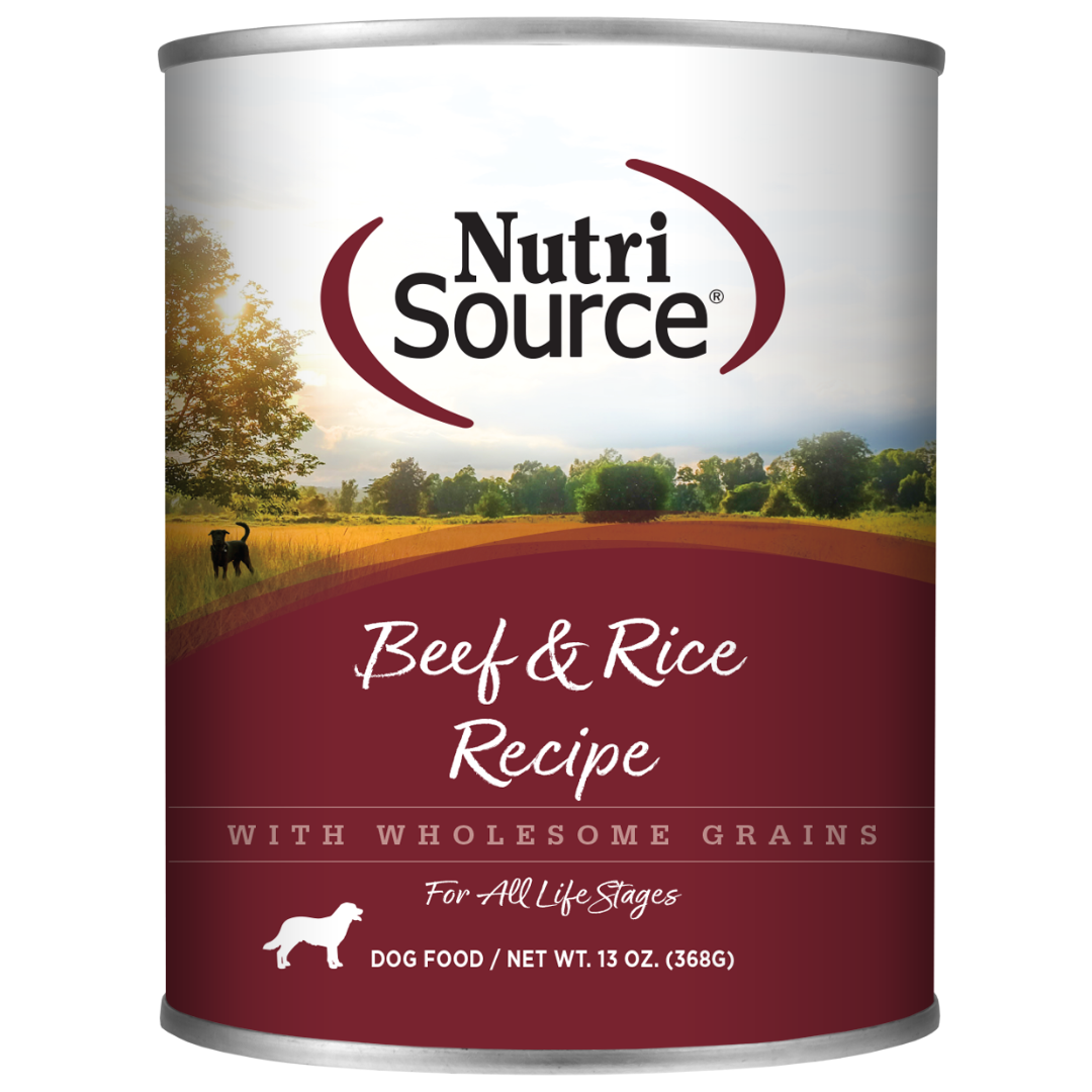 NutriSource Beef and Rice Wet Dog Food, Size: 12.3oz